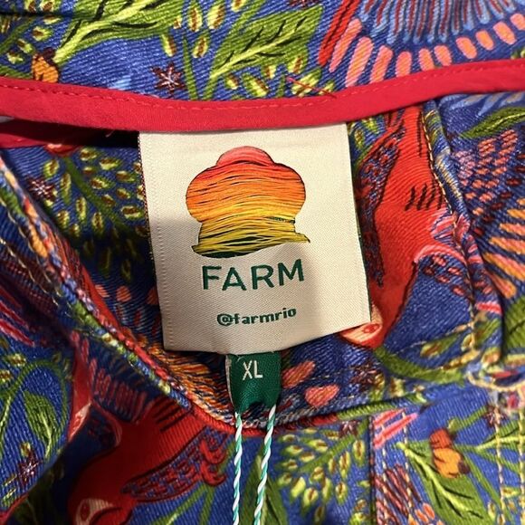 Farm Rio Macaw Flight Belted Pants In Blue In Multi - Picture 5 of 6